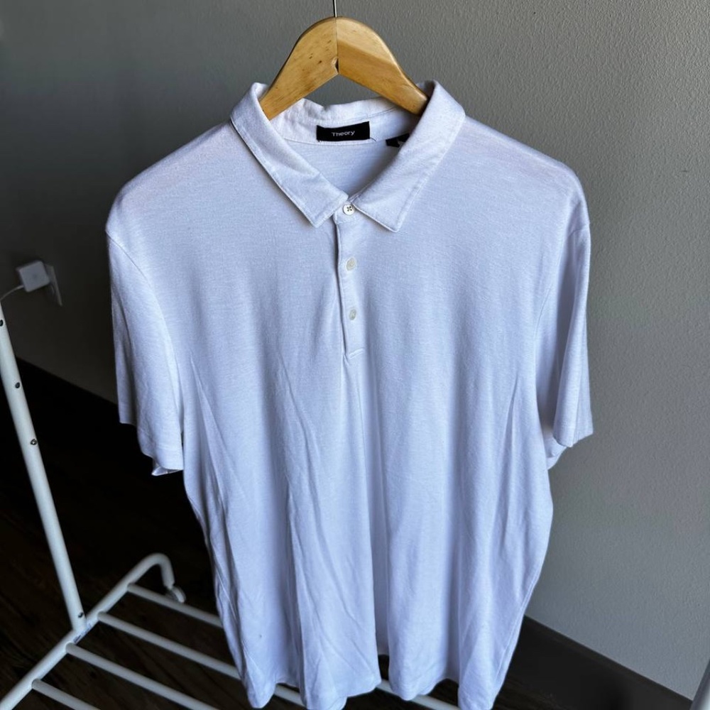 Theory Mens Polo Shirt Size XXL White